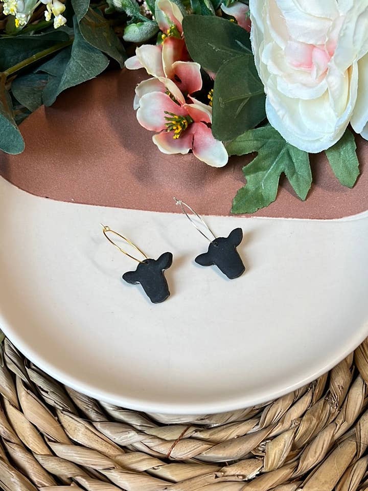 Effen zwarte koekophoepels voor wholesale door Mom & Me Gioielli