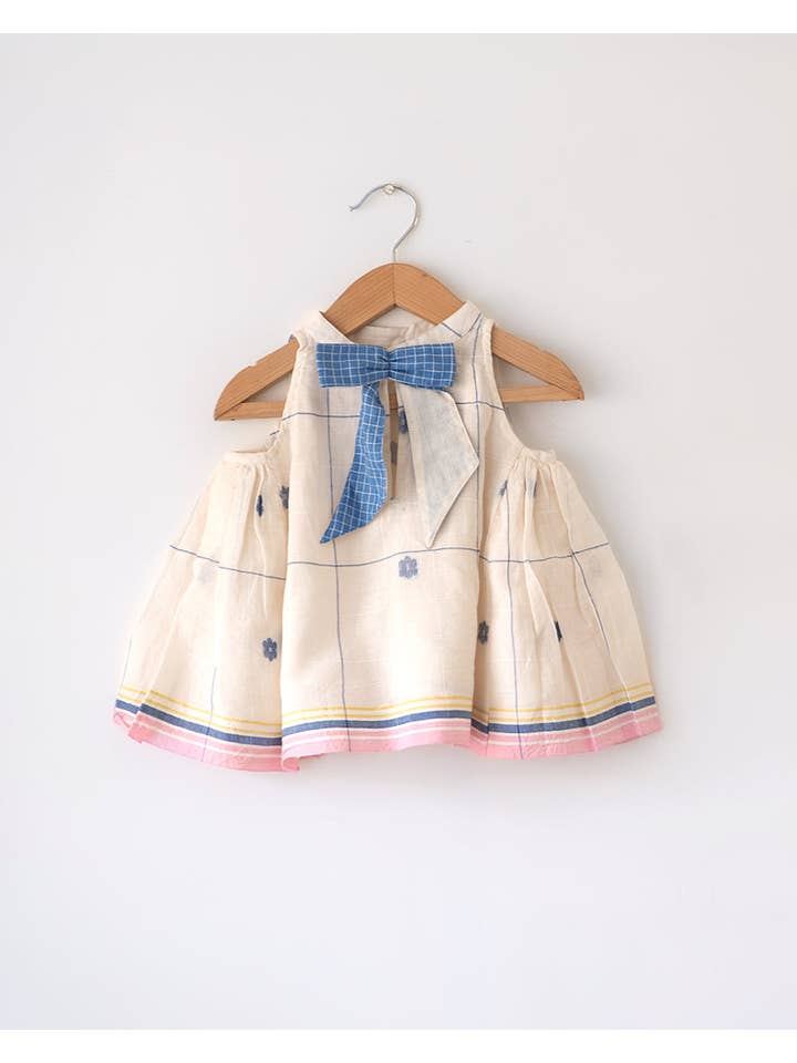 Love The World Today - Wholesale T-Shirt - Kids - Lullaby Skies Halter Top in Handwoven Cotton Jamdani Weave1