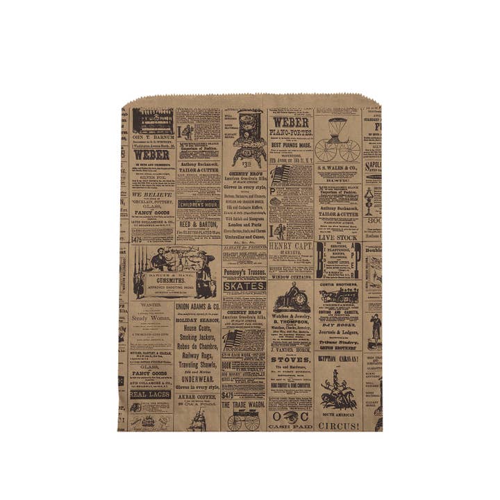 Black Newsprint Paper Merchandise Bags for wholesale on Faire1