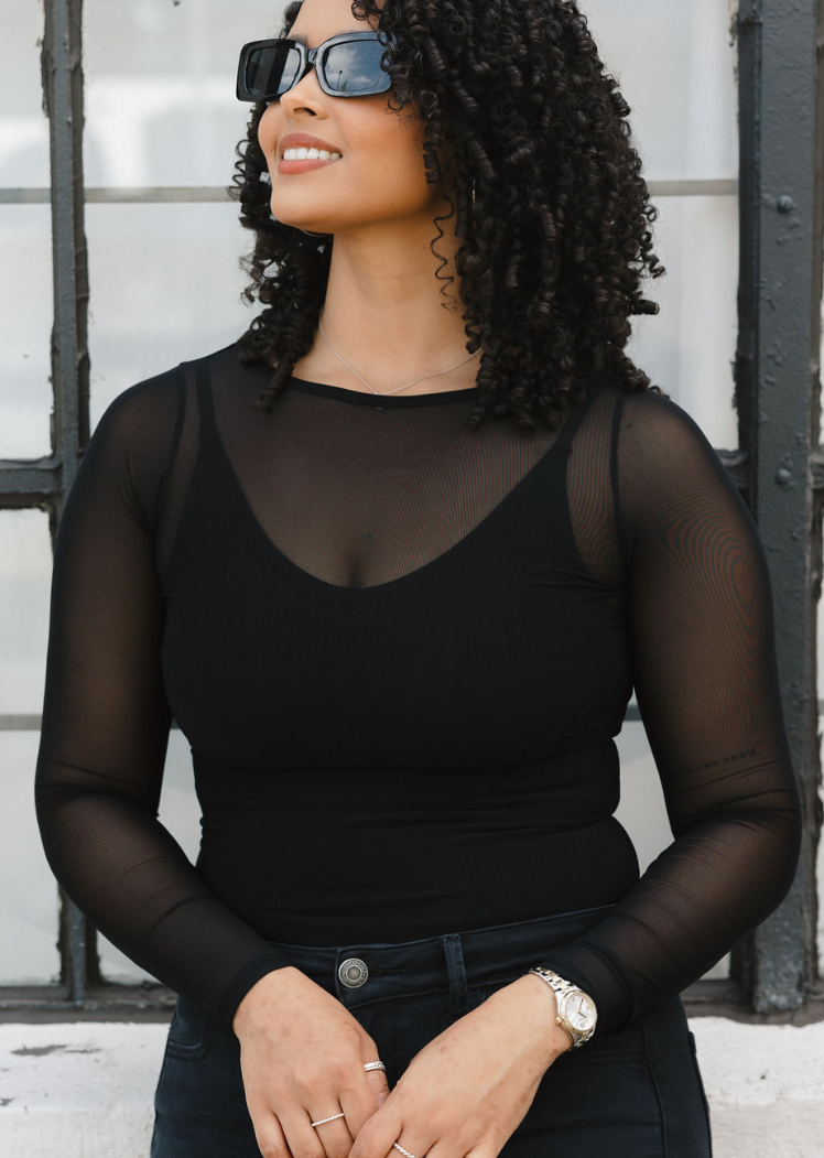 ELIETIAN - Wholesale Gebreide top - Dames - Doorschijnende top met lange mouwen8