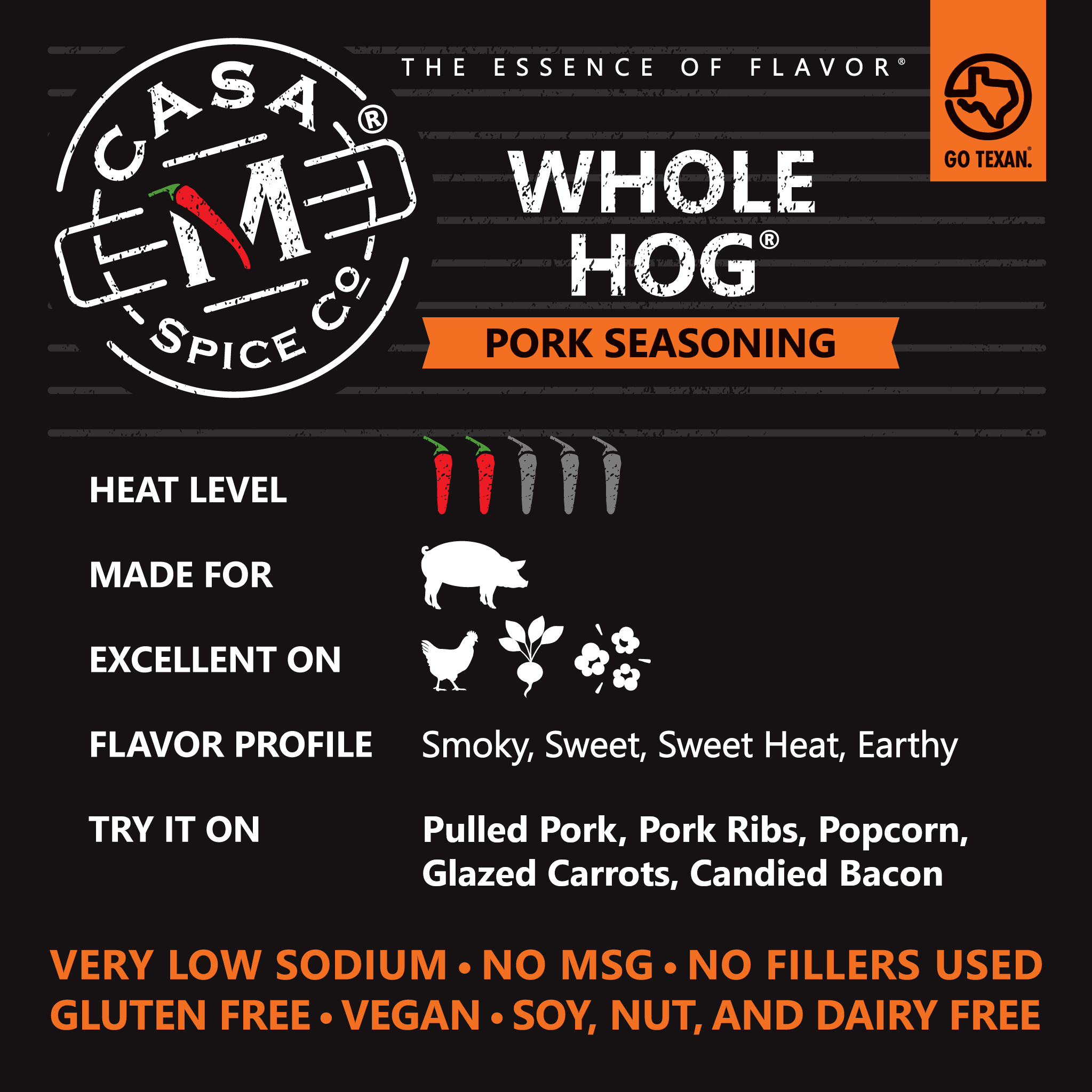 Casa M Spice Co LLC - Wholesale Rub - Whole Hog® Pork Seasoning - Stainless Steel Shaker1