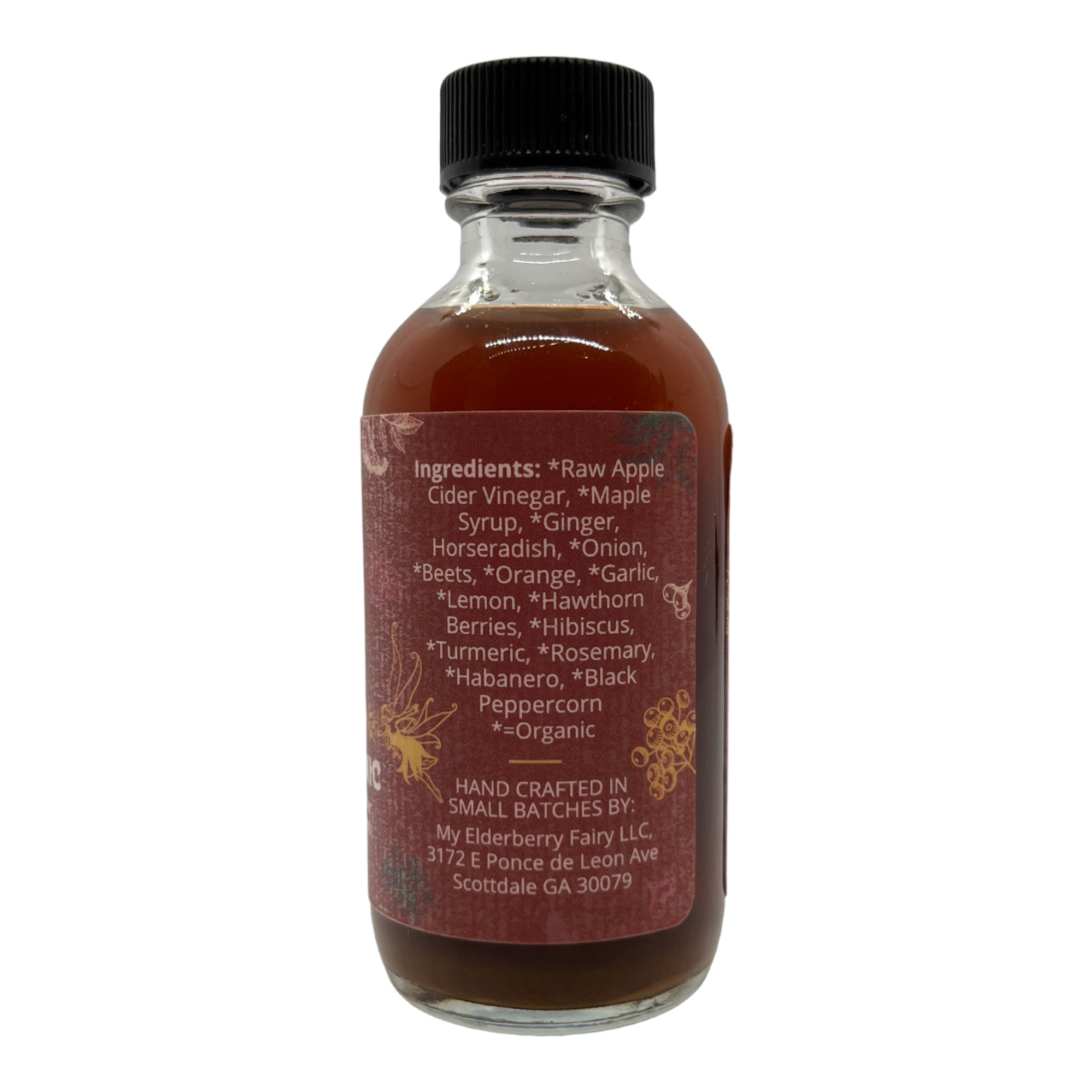 My Elderberry Fairy - Vente Teinture - Tonique au cidre Heart Beet Fire (2 oz)1