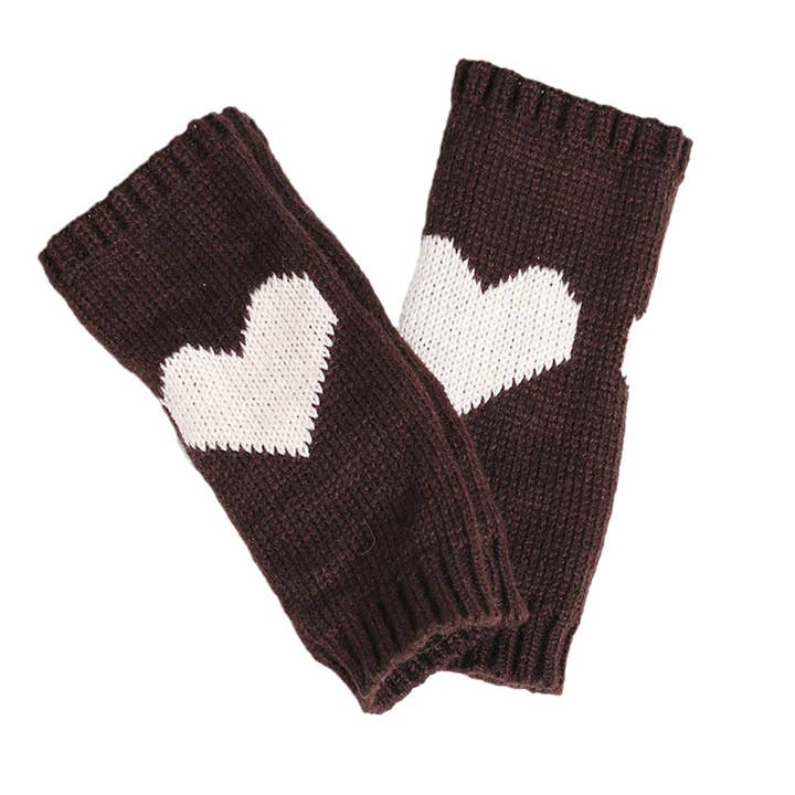 MKS America - Wholesale Gloves - Women's - Peach Heart Pattern Half-Finger Gloves1