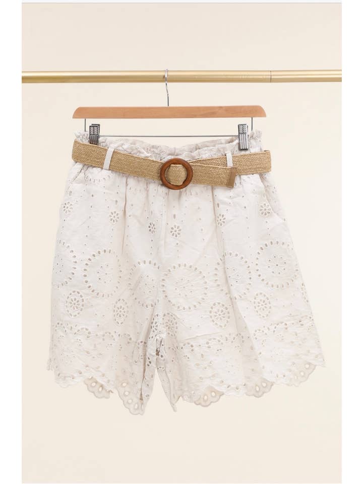 LÉA & LUC - Wholesale Shorts - Women's - Broderie anglaise shorts in 100% cotton REF. 2502