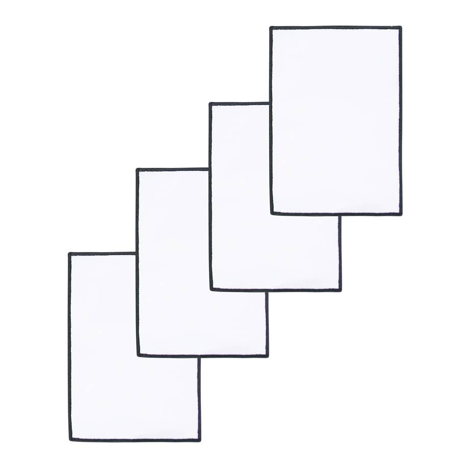 The Lino - Vendita all'ingrosso Tovaglioli da tavola in stoffa - Set da 4 tovaglioli da cocktail Essential neri0