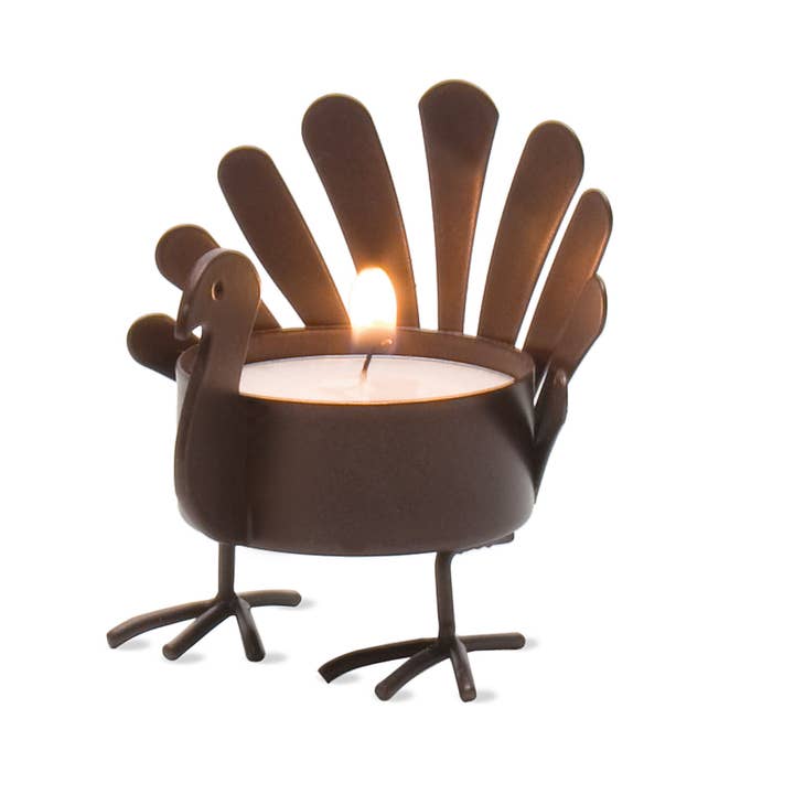 tag - Wholesale Candle Holder - Standing Turkey Tealight Holder - Antique Bronze