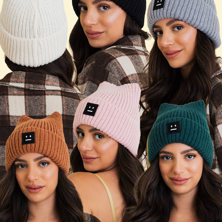Leto Accessories - Venta al por mayor Gorro de lana - Mujer - Gorro Chill Vibes Soft acanalado con parte superior cuadrada