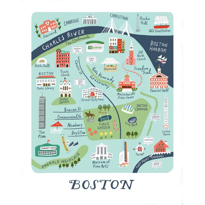 Little Desk Drawer - Wholesale Art Print - Boston Art Map Print