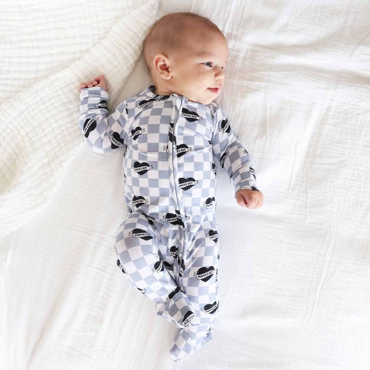 Caden Lane - Wholesale Jumpsuit - Baby - Mama's Boy Zipper Footie9