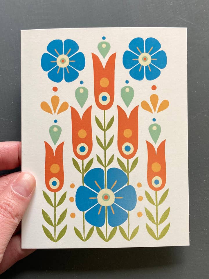 Floral IV blank greeting card for wholesale by Maren Inga