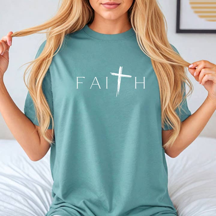 Wholehearted Motherhood and Co. - Wholesale Screen Printed T-Shirt - Women's - Faith Tee - Christian Western Graphic Tee - Summer Tee