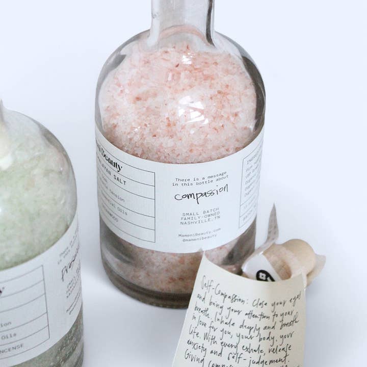Mameni Beauty - Wholesale Bath Soak/Milk - “Compassion” Pink Himalayan Salt Soak3