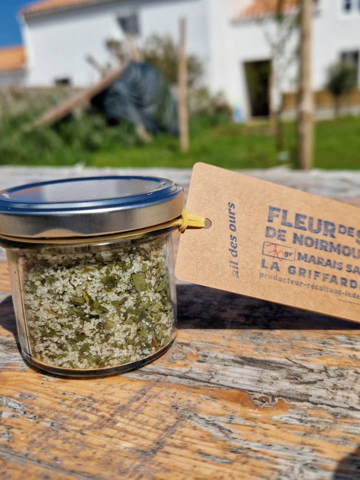 Fleur de Sel de Noirmoutier, Aglio Orsino 70GR per la vendita all'ingrosso da parte di Marais Salants la Griffardière