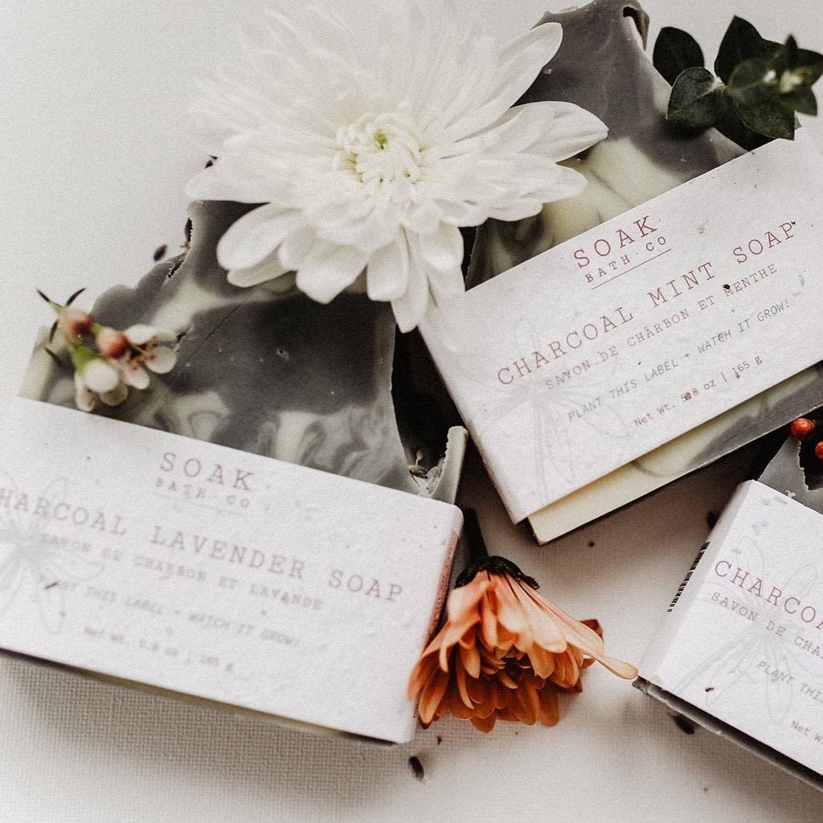 SOAK Bath Co - Wholesale Bar Soap - Charcoal Lavender Soap Bar - Canadian Handmade4