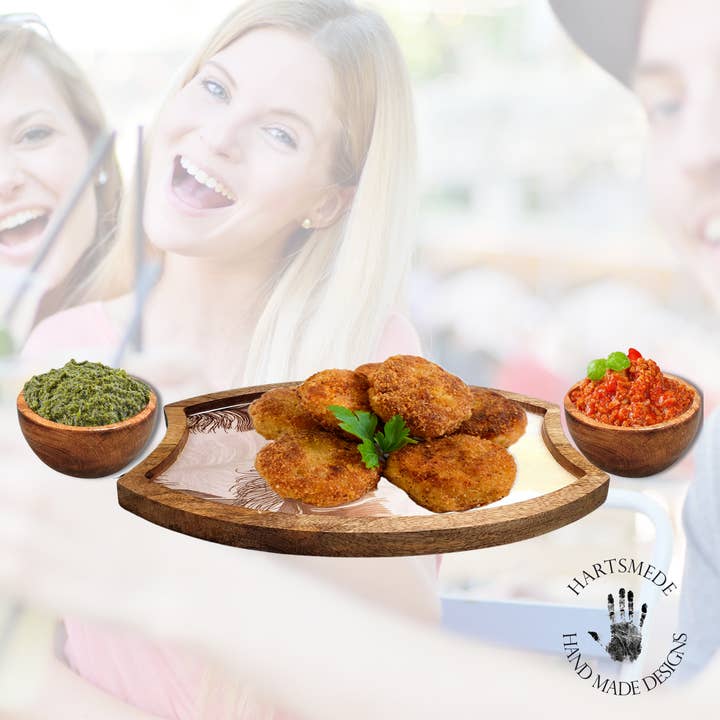 Hartsmede - Wholesale Platter - Crescent Chip & Dip Platter Set with 2 Dip Bowls11