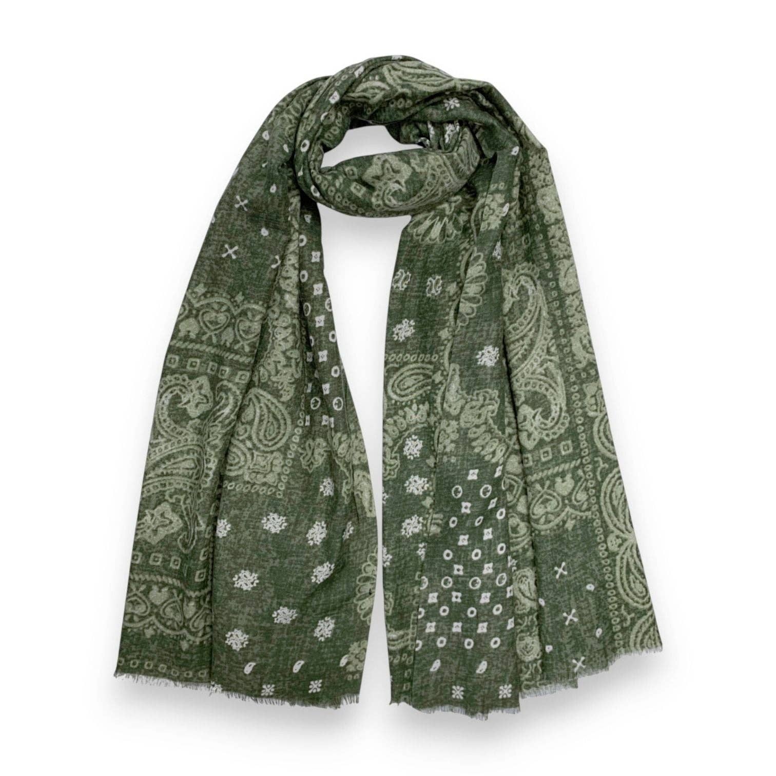 Lili Scarves (US Duty Free) – wholesale Scarf – Women's – Bandana Print Wool Blend Scarf4