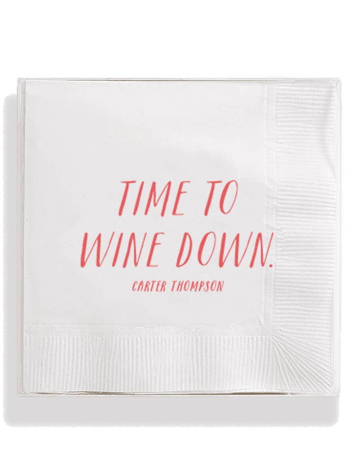 Time To Wine Down Cocktail Napkins // Min. Case Pack of 6 for wholesale by Ben's Garden