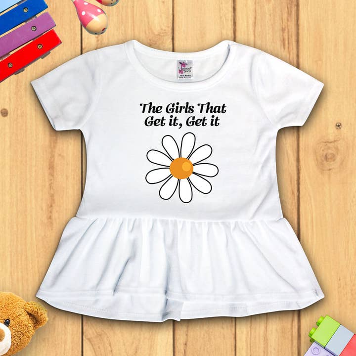 "The Girls that Get It, Get It" - Girls Short Sleeve Peplum for wholesale by ImprintKidsClothing