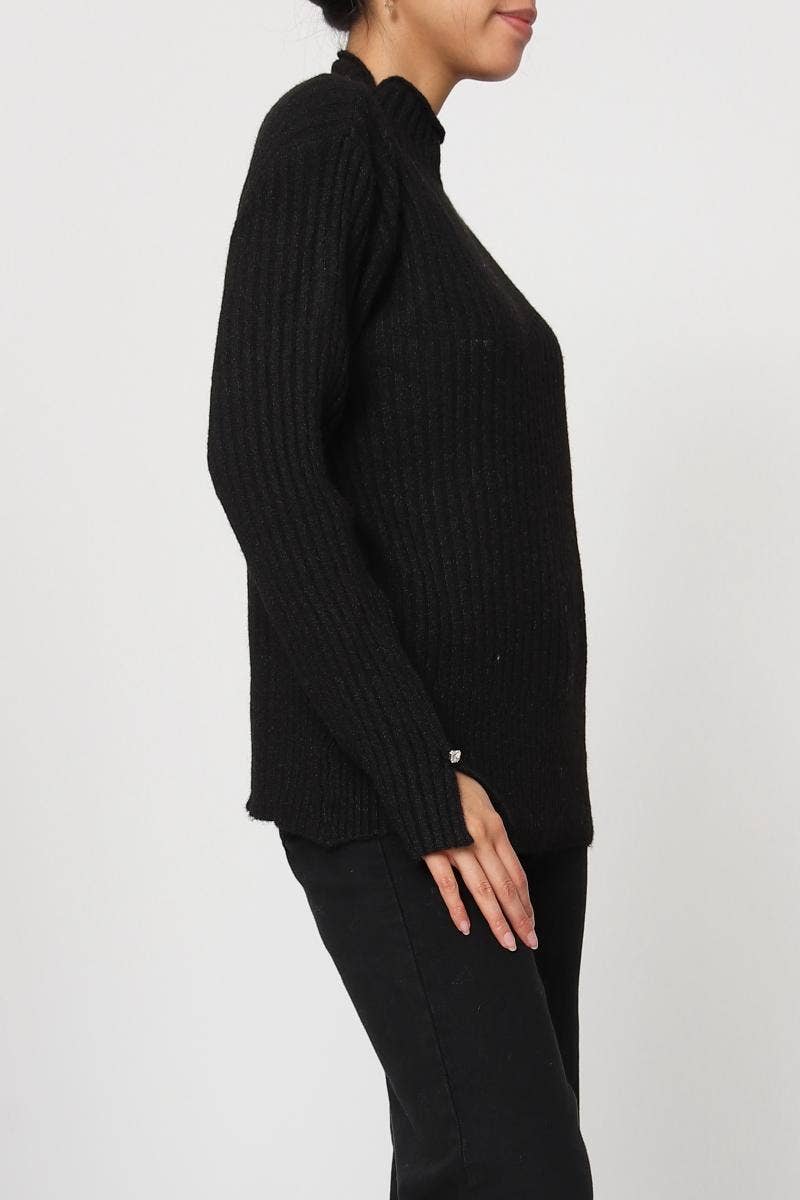 DIX-ONZE - Wholesale Knit Sweater - Women's - Ribbed Knit Sweater with Wavy Finish – Soft Ribbed Knit17