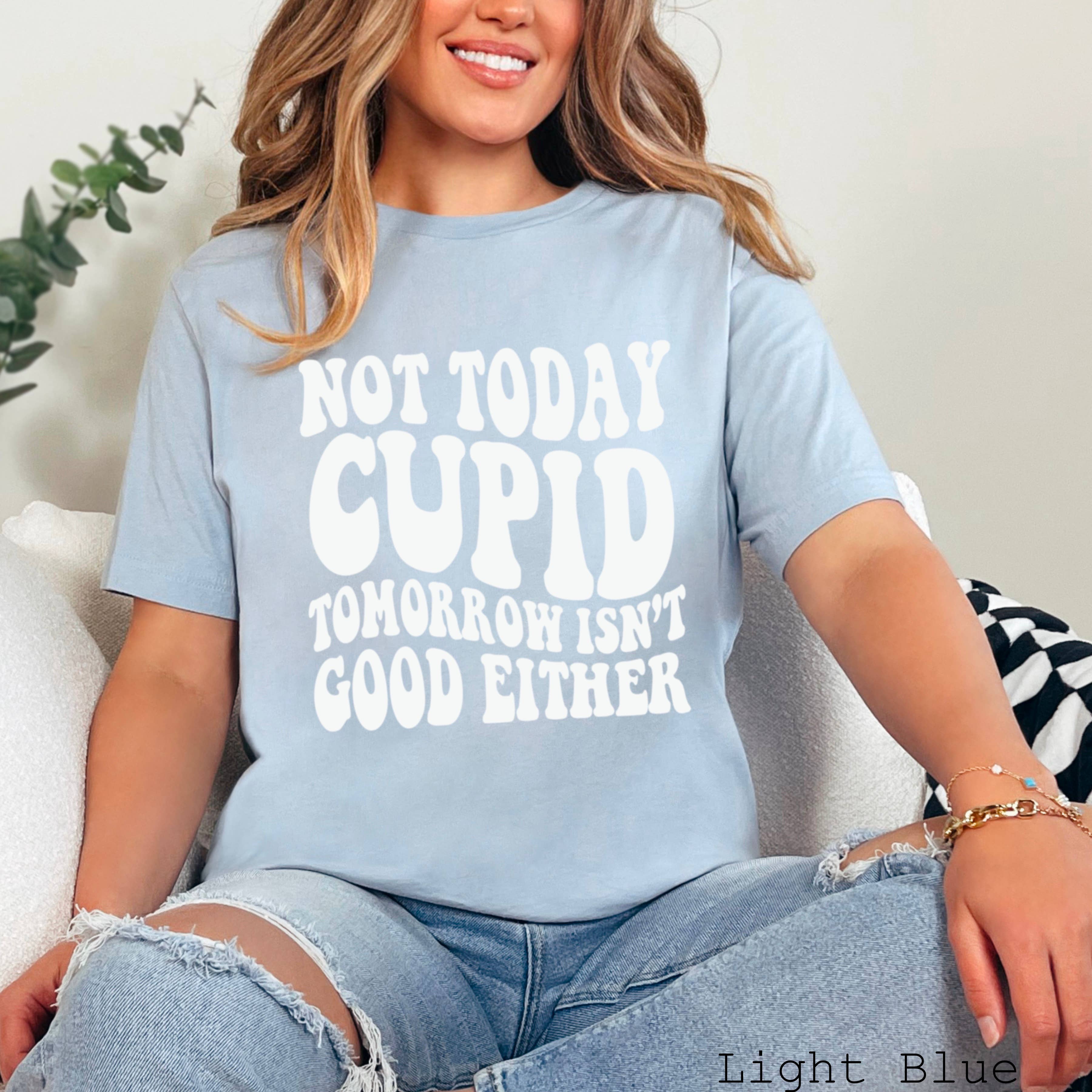 Shoppe SHC - Wholesale Screen Printed T-Shirt - Women's - Not Today Cupid Valentine's Day Graphic Tee | Bella Canvas 9