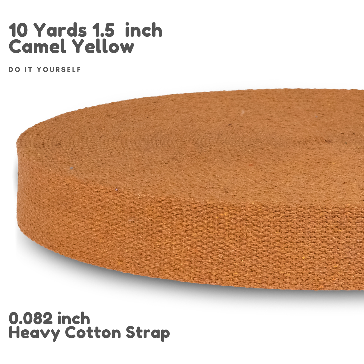 Dream Trimming Goods LLC - Wholesale Craft Supplies - 1.5" x 10 Yard Camel Yellow Heavy Cotton Webbing for Sewing8