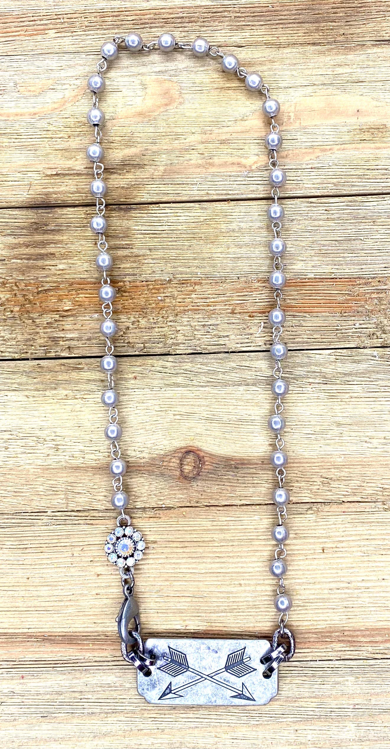 Sandra Ling Designs - Wholesale Pendant/Charm Necklace - Necklace Vintage Stamped Bar with Navajo like Chain5