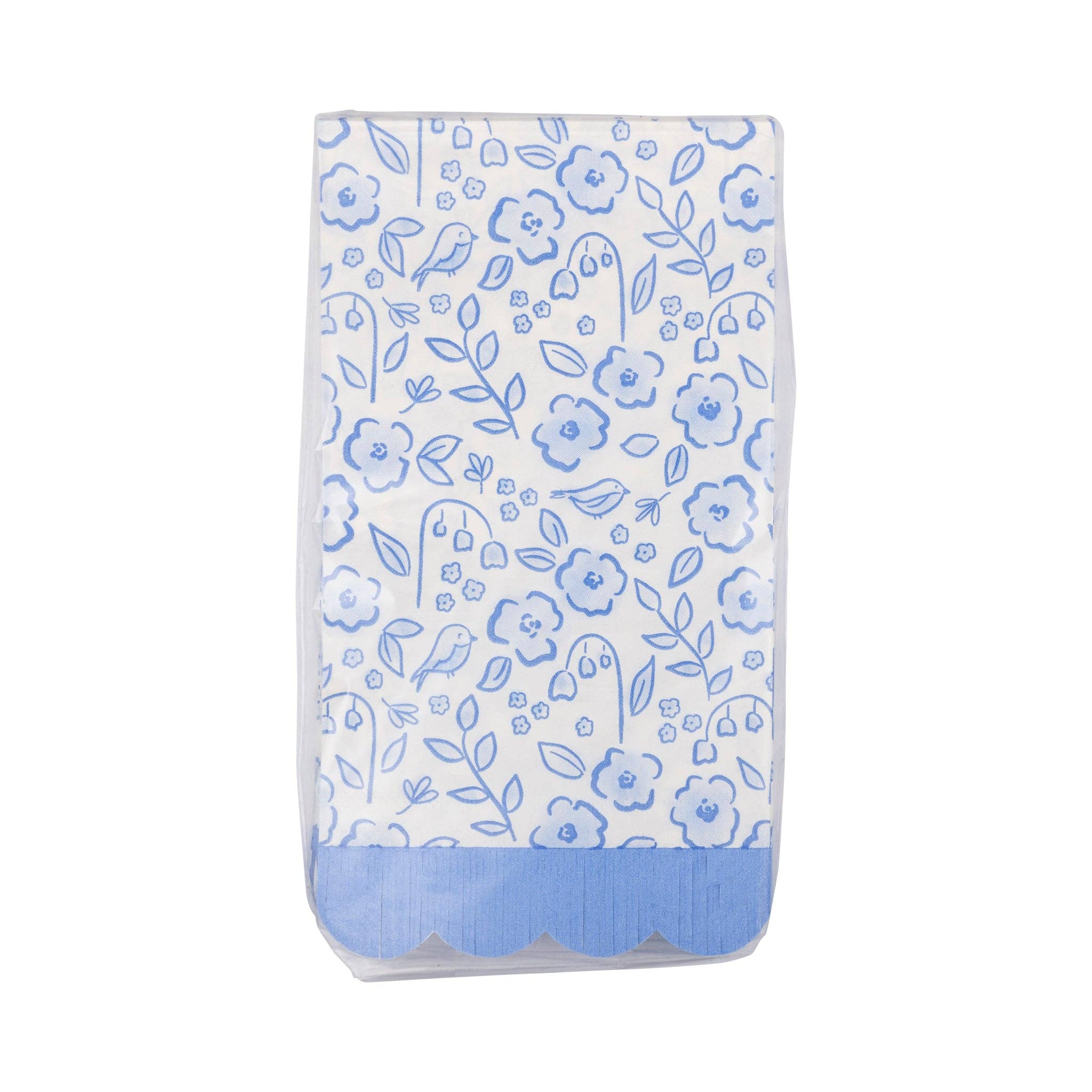 My Mind’s Eye - Wholesale Disposable Napkin - PLNP861 - Floral Scatter Fringe Guest Napkin2
