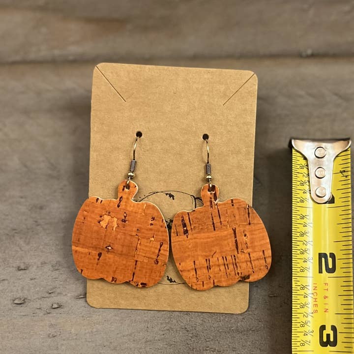 Bee Marie Market LLC - Wholesale Dangle Earrings - Handmade Fall Genuine Leather Pumpkin Earrings2