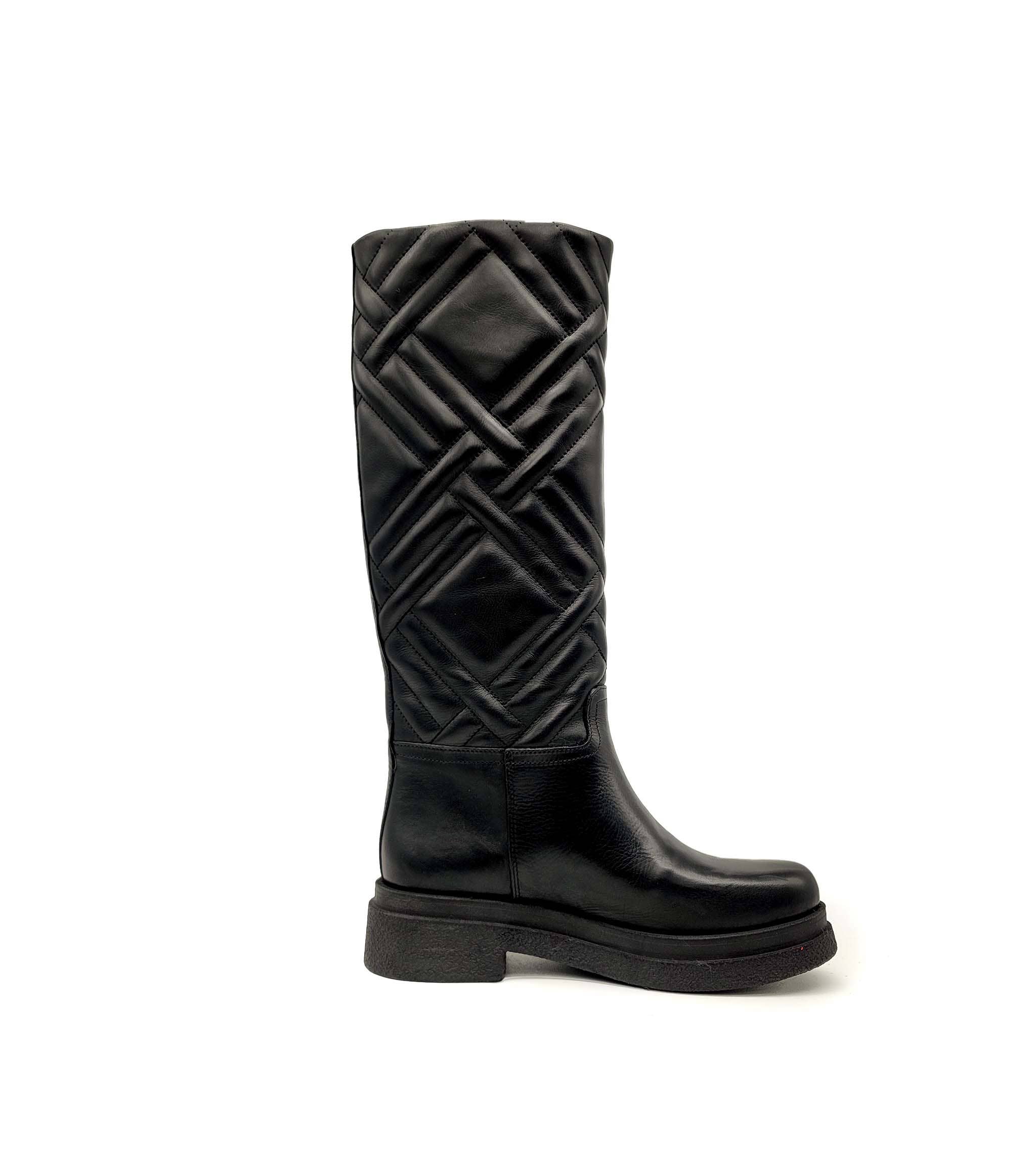 Eccellenza Donna - Vente Bottes – femme - Bottes HERMA cousues EN CUIR NOIR2