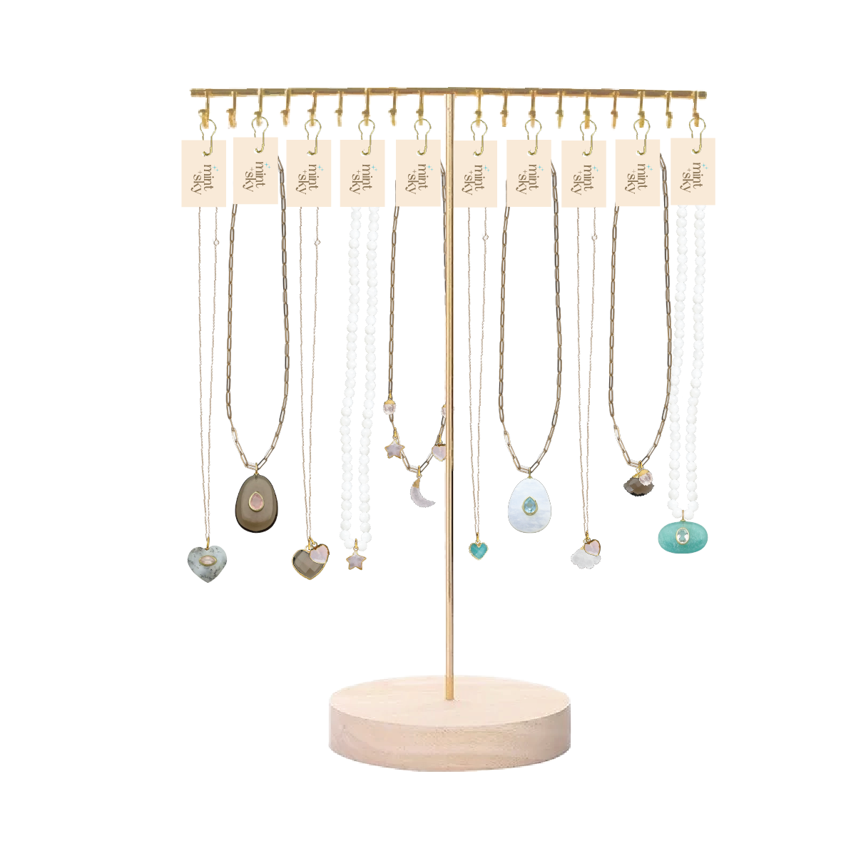 Mint + Sky - Wholesale Jewelry Stand & Display - T-Bar Necklace Display (for up to 18 necklaces)1