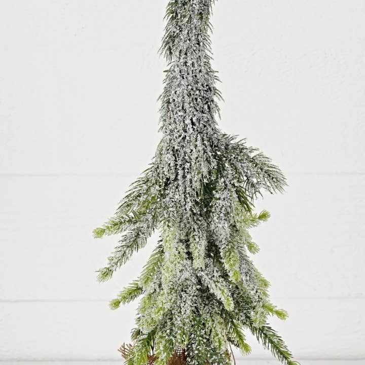Impressive Enterprises, Inc. - Wholesale Artificial Christmas Tree - 32336- 22inH Pine Tree-Snowy country Grinch tree w burlap sa