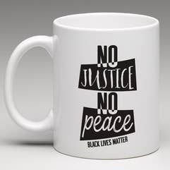 Mug sans justice, pas de paix pour la vente par Sky of Blue Cards
