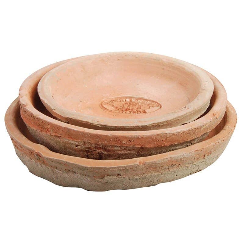 Esschert Design USA - Wholesale Plant Pot - Aged Terracotta Set of 3 Round Saucers for AT010