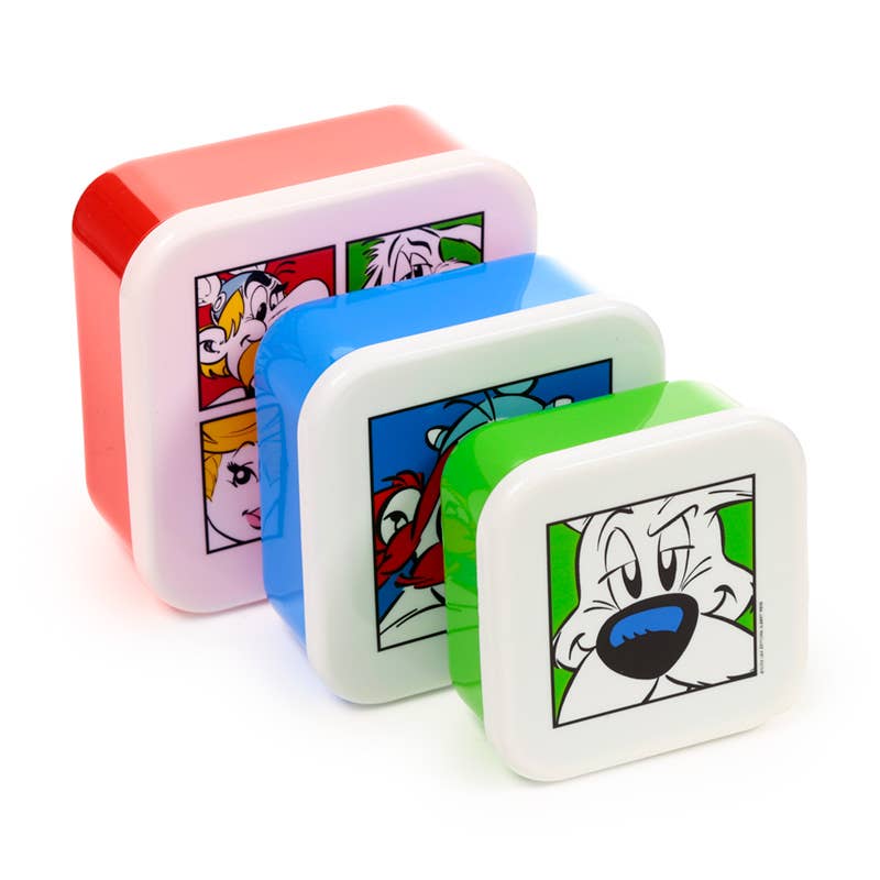 Puckator EU - Wholesale Broodtrommel/lunchdoos - Set van 3 Lunchboxen M/L/XL Asterix, Obelix, Idefix 20251