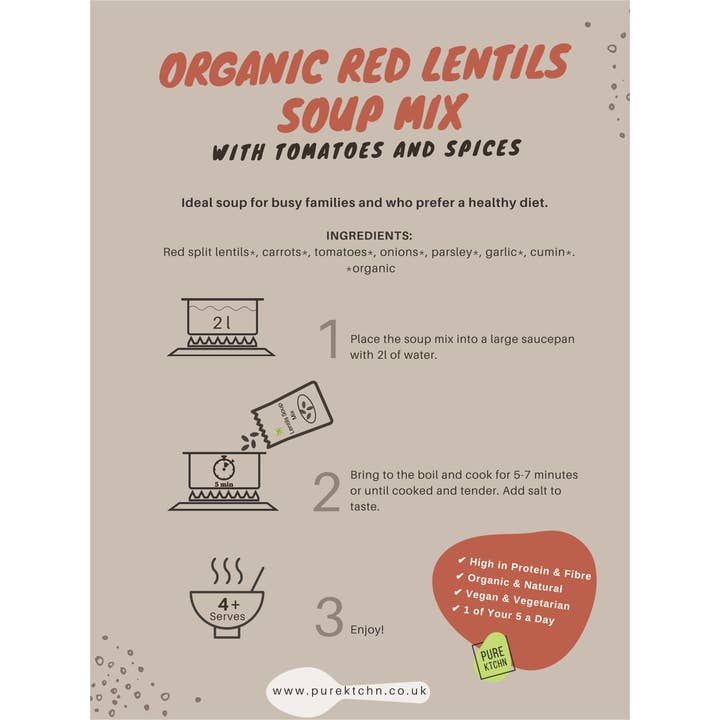 PureKtchn - Vendita all'ingrosso Cereali integrali - Zuppa di lenticchie rosse4