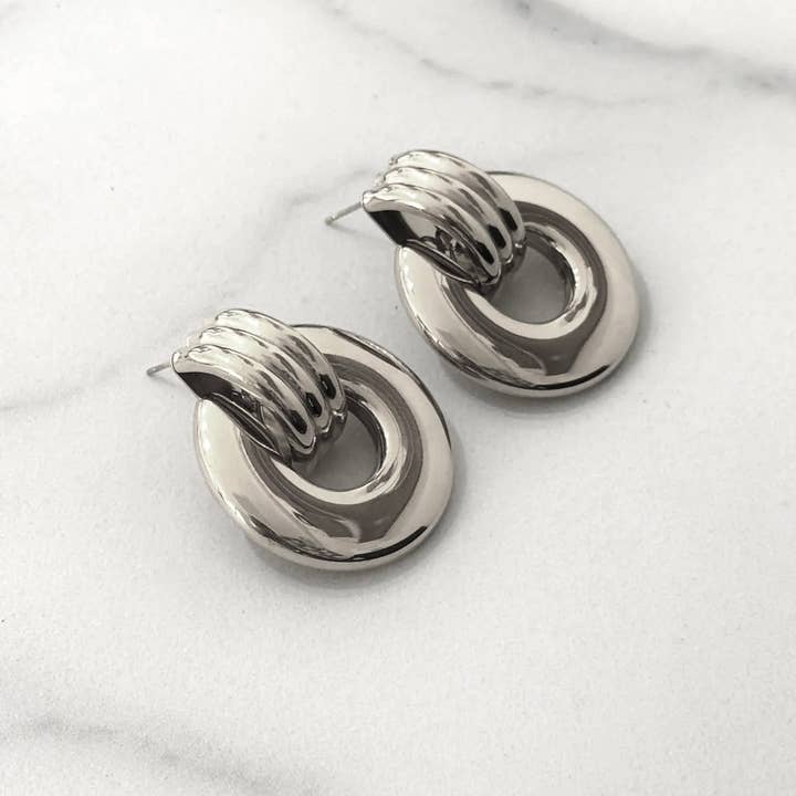 Cassette Barcelona - Wholesale Stud/Post Earrings - Manzi Stainless Steel Stud Earrings 2