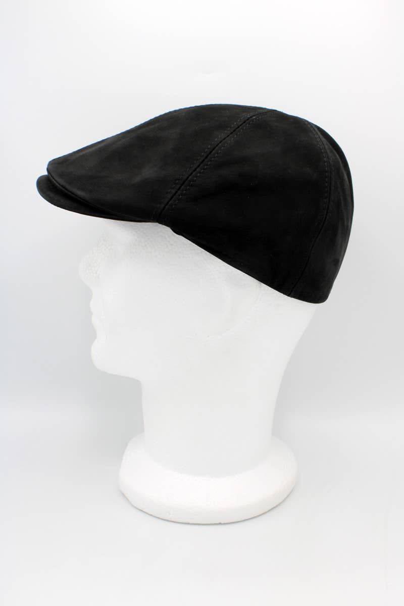 Hologramme Paris - Wholesale Newsboy/Schoolboy Hat - Men's - 18260 Leather Cap - Black1