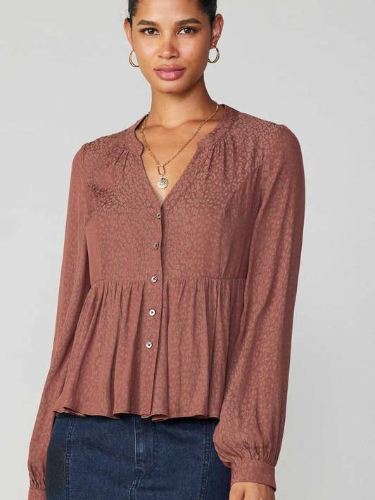 Blusa abotonada con capas para venta al por mayor de Current Air