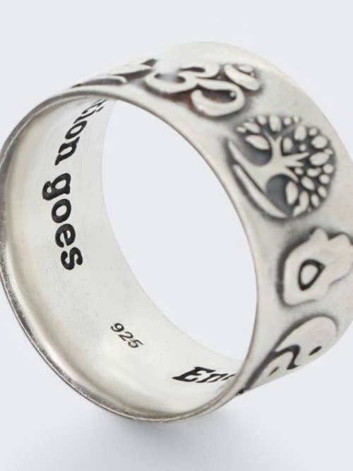 Symbolic Energy Flow Sterling Silver Band Ring for wholesale by Culture Spot
