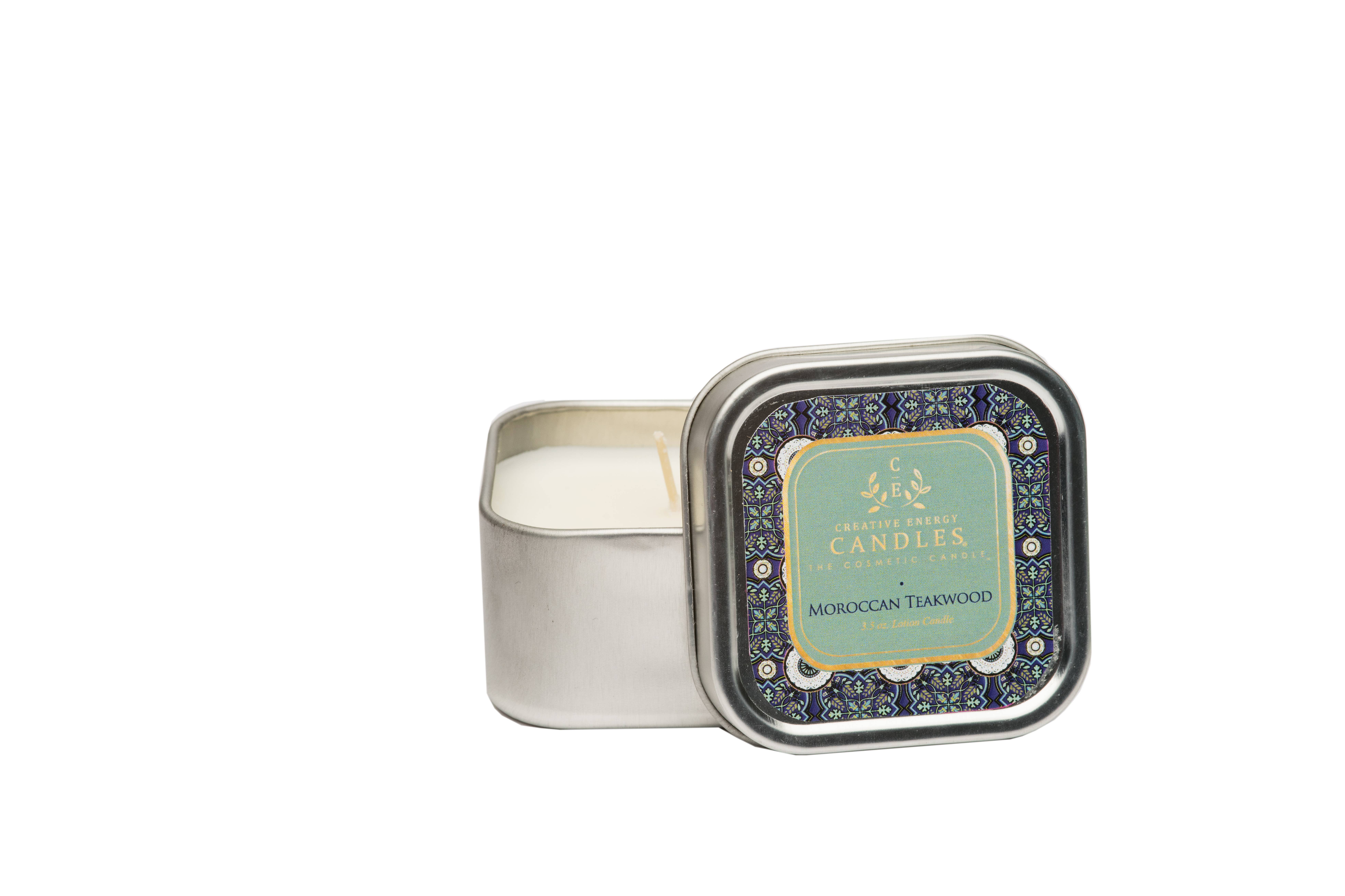 Creative Energy Candles - Wholesale Jar/Filled Candle - Moroccan Teakwood: 2-in-1 Soy Lotion Candle2