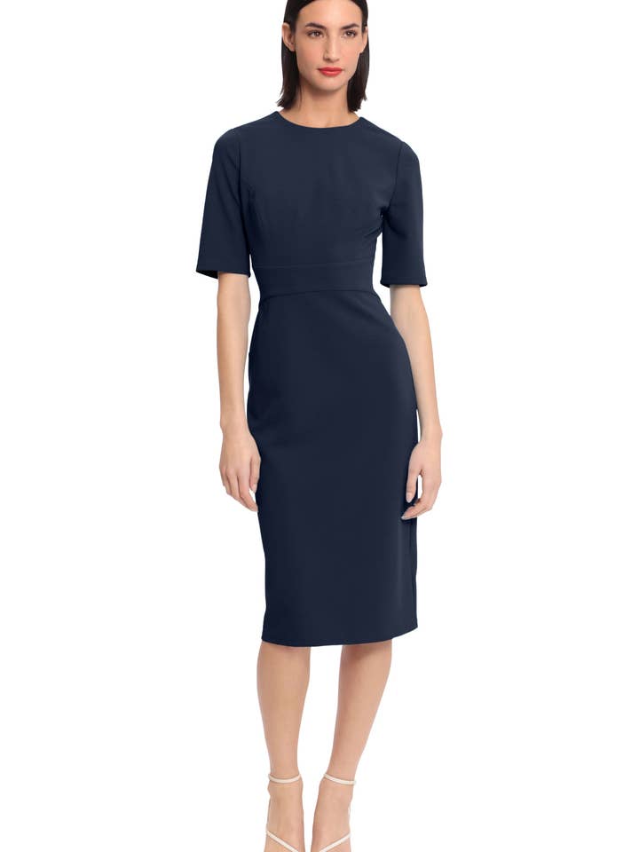 MIDI SCUBA CREPEKLÄNNING för wholesale av Maggy London Group