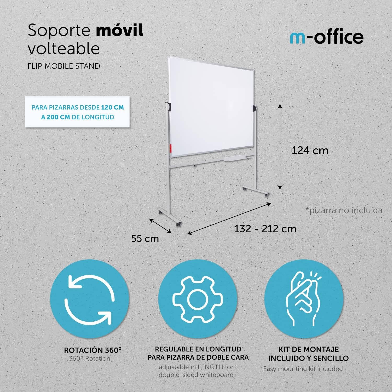 MEDEL OFFICE - Wholesale Whiteboard/Dry-Erase Board - 120-200cm Double-Sided Whiteboard Swivel Stand with Wheels1