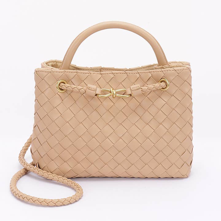 3AM BY H&D ACCESSORIES - Wholesale Top Handle Bag - Women's - Faux Leather Braided Top Handle Bag