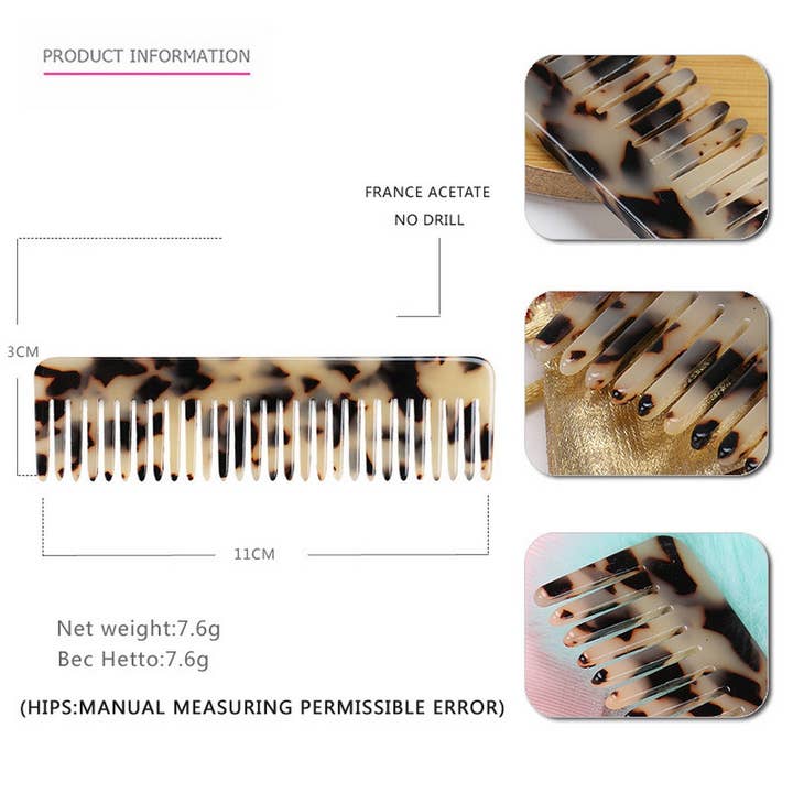 ACCITY - Wholesale Hair Brush/Comb - VINTAGE ACETATE HAIR COMB DENSE TOOTH COMB_CWAHA41981