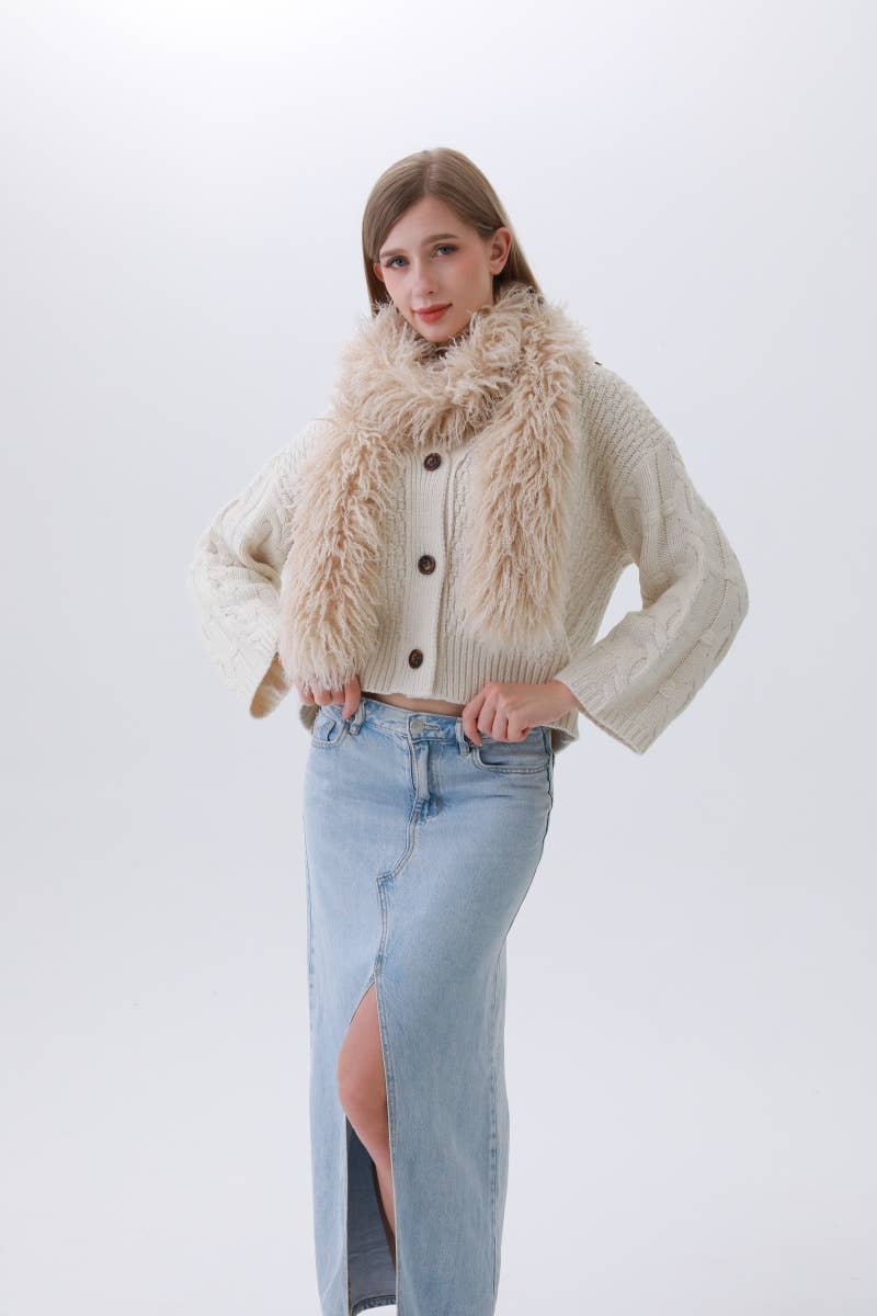 Leto Accessories – Engroshandel Tørklæde - Dame – Fjerlet Elegance Tørklæde – Blødt Tekstureret Vinteromslag3