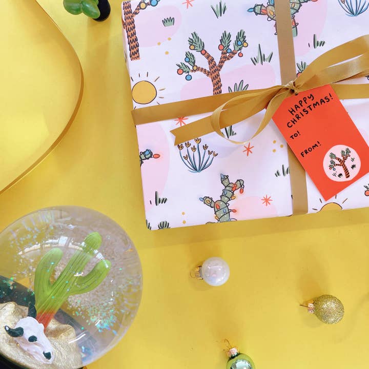 Abbie Ren Illustration - Wholesale Wrapping Paper Roll - Christmas Cactus Wrapping Paper - 3 sheet roll8