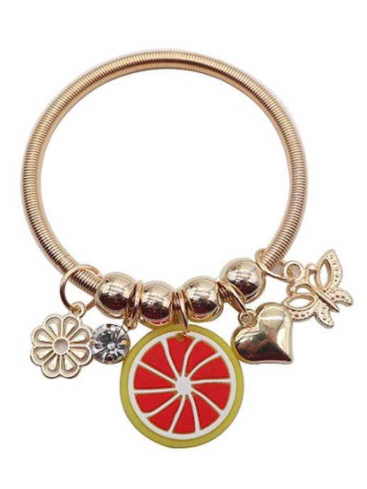 Pulseiras de arame de mola elásticas de coração de metal para decoração de frutas por atacado de Cap Zone