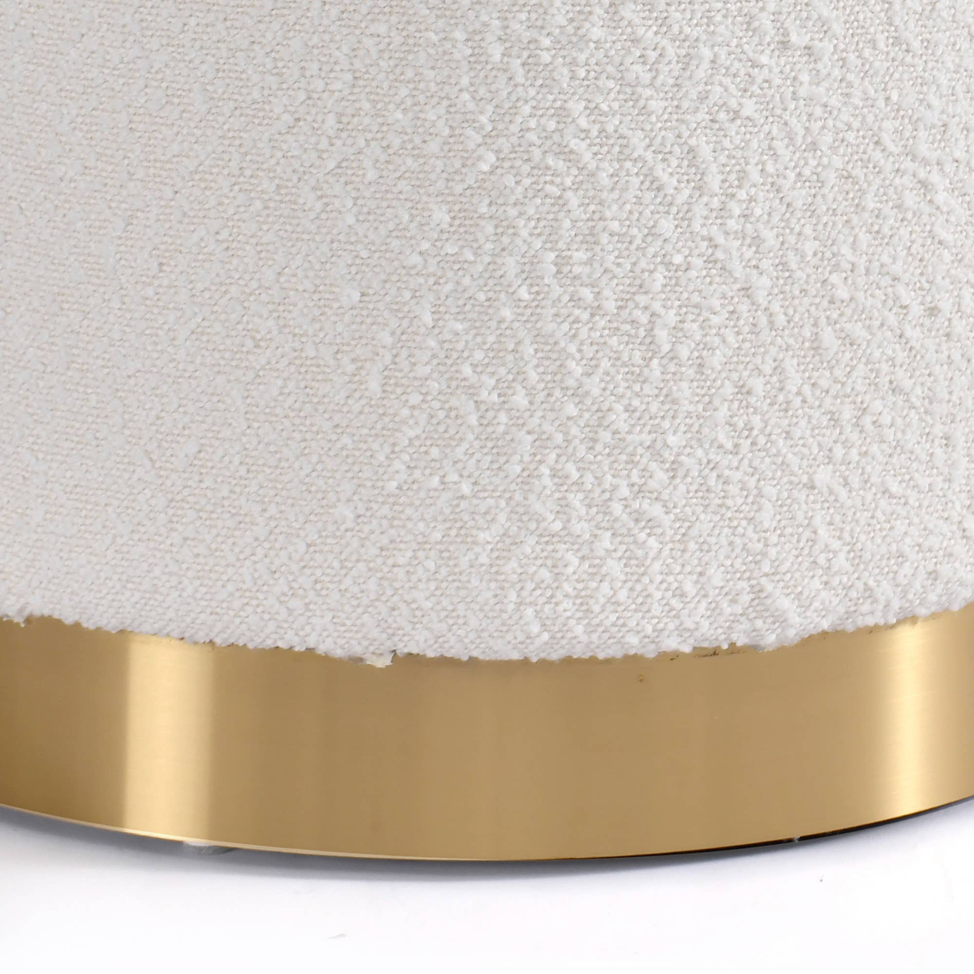 Glamour Home - Wholesale Ottoman - Bellini Boucle Round Footstool Ottoman with Golden Base4