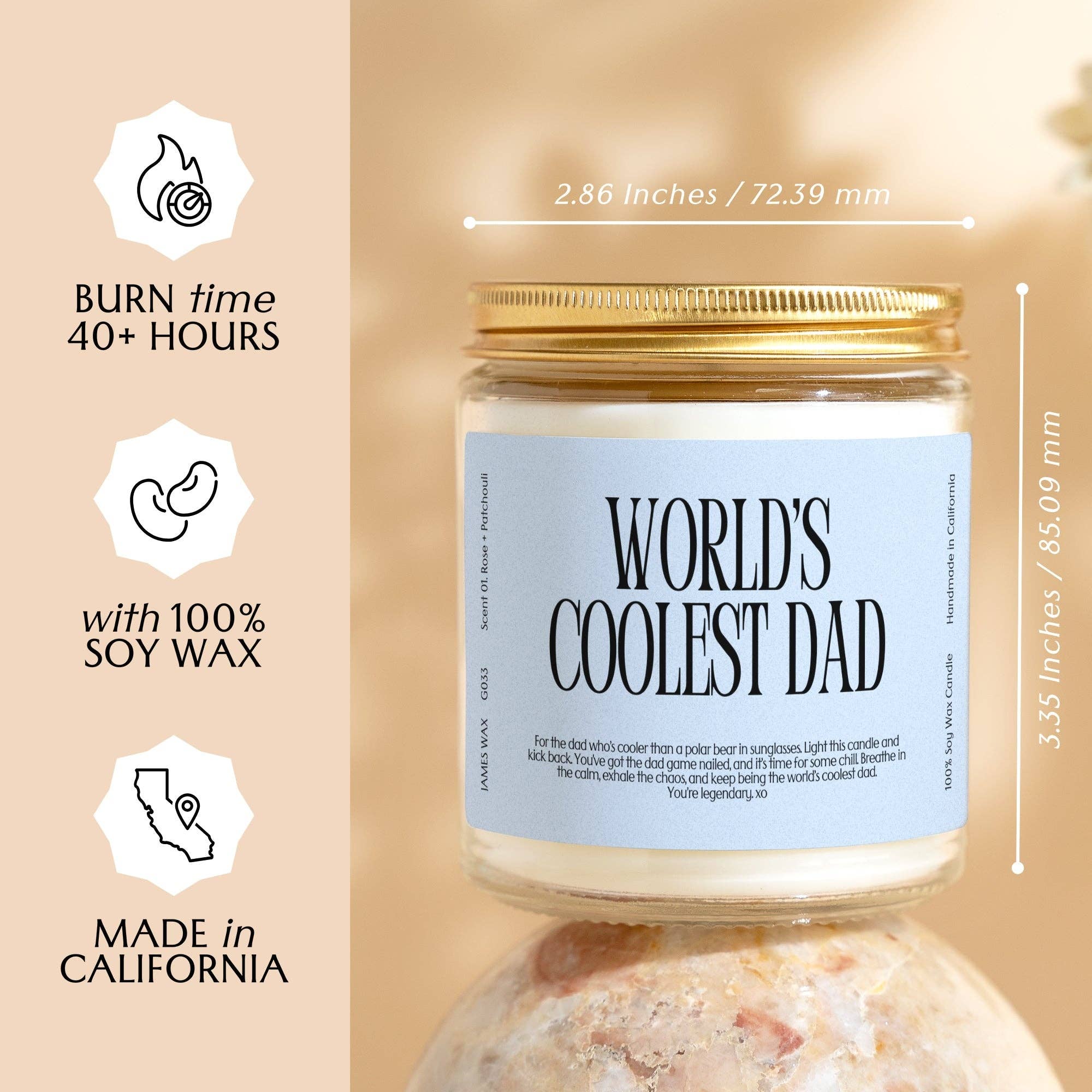 James Wax - Wholesale Jar/Filled Candle - Father's Day Dads World's Coolest Dad Candle G0333