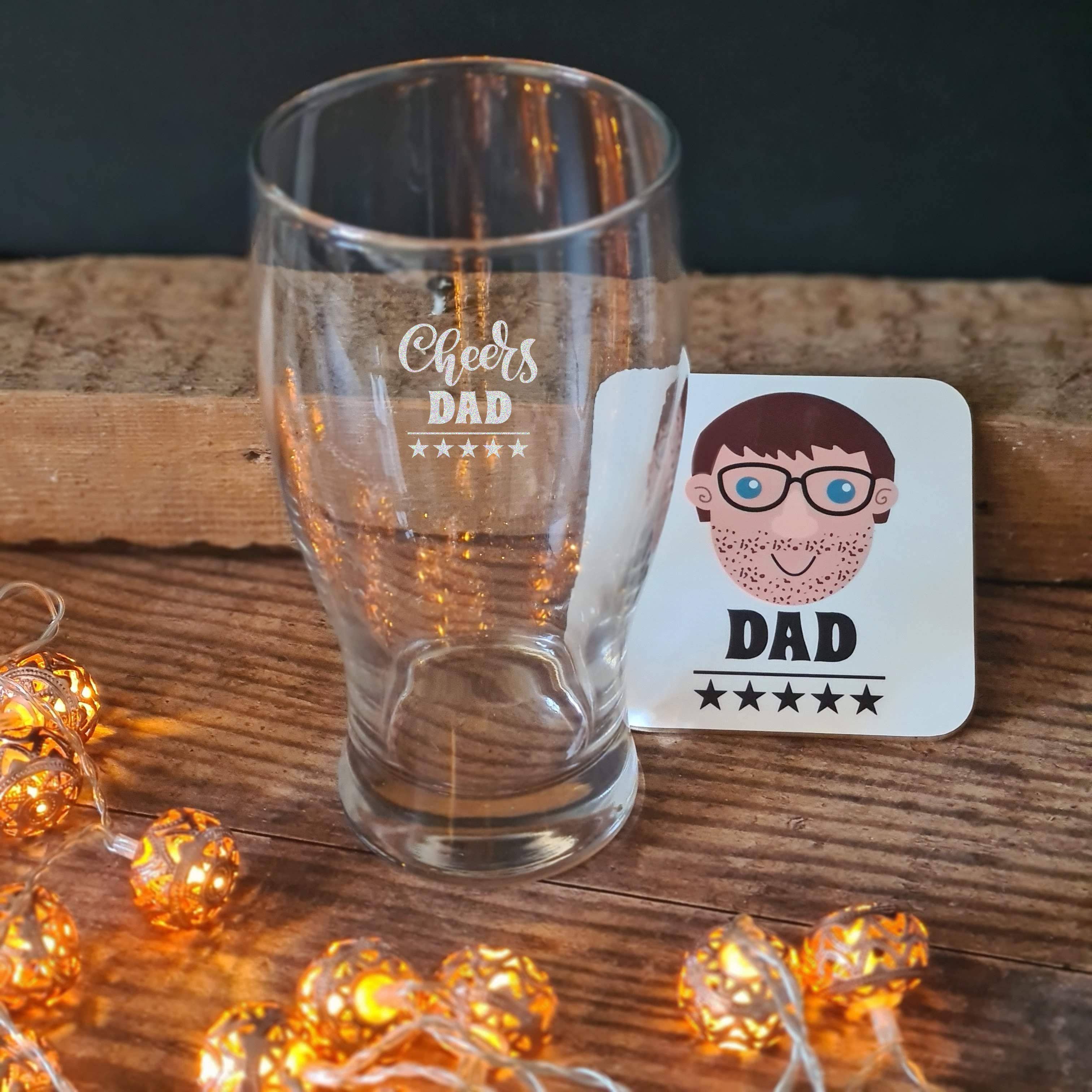 Afewhometruths – wholesale Beer glass/mug – Personalised Pint Glass And Coaster Set For Dad0